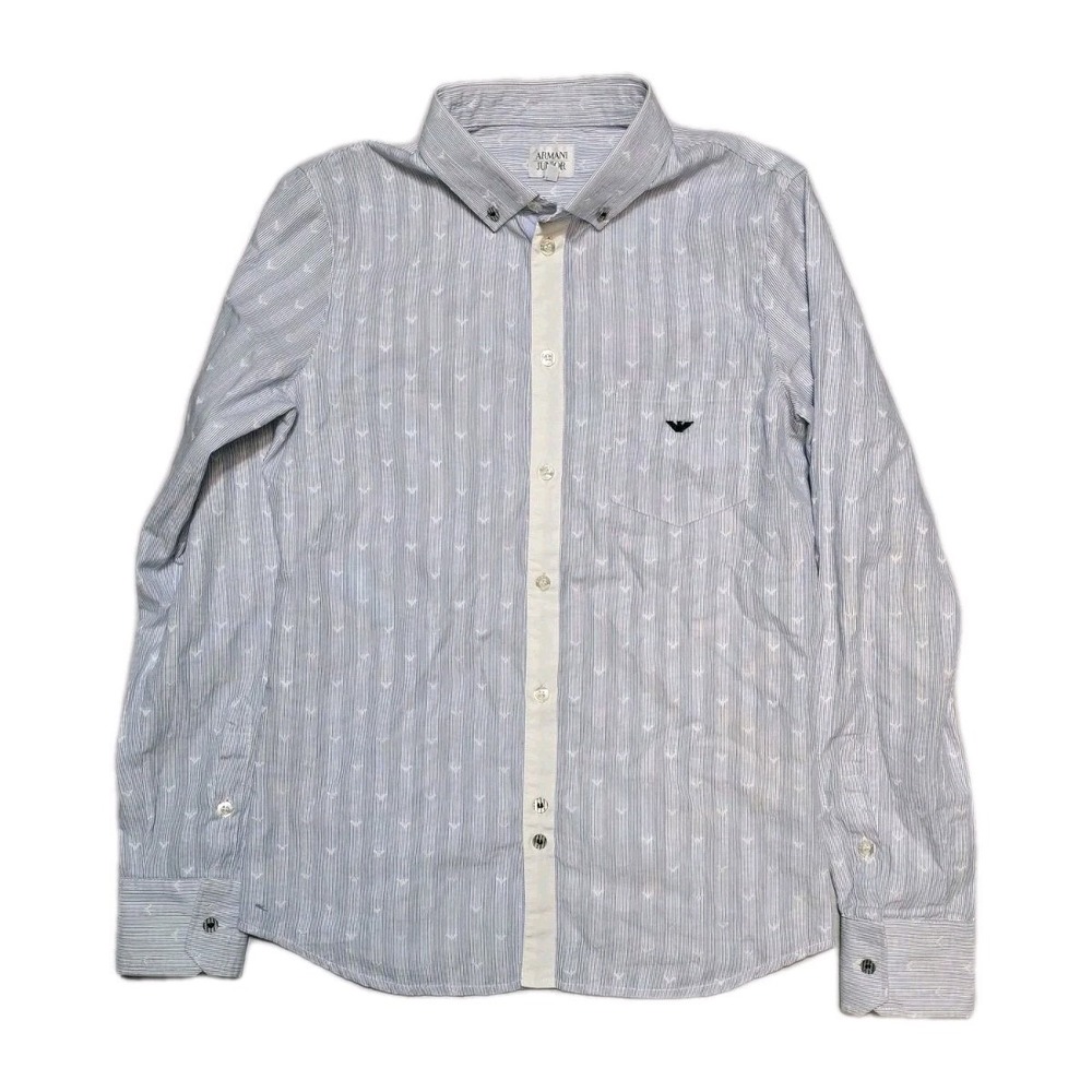 Armani Junior Boy's Long Sleeves Button Up  Striped  14 Slim Fit